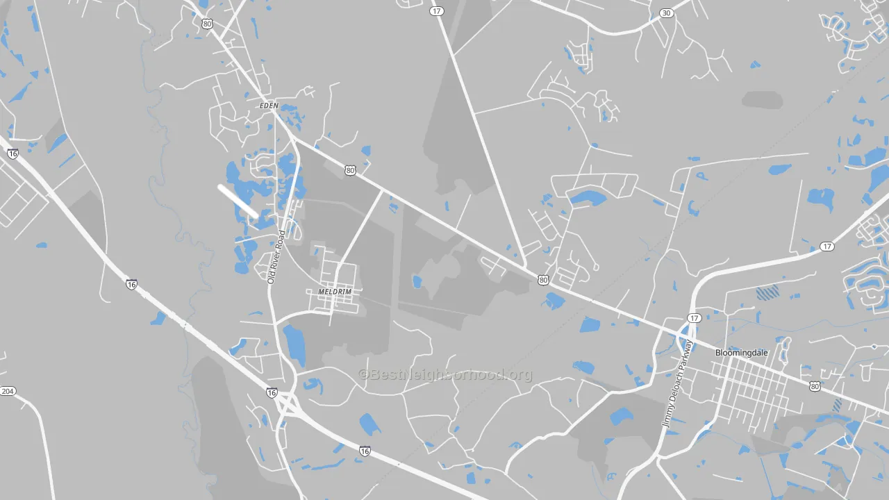 Transit Grade map of Meldrim, GA