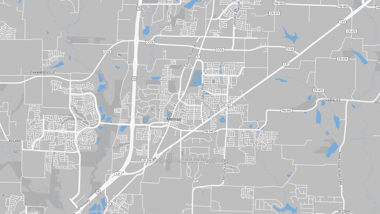 Transit Grade map of Melissa, TX