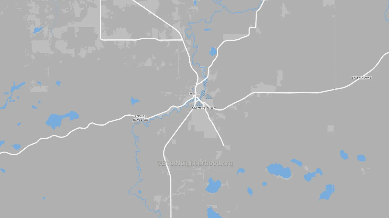 Transit Grade map of Mellen, WI