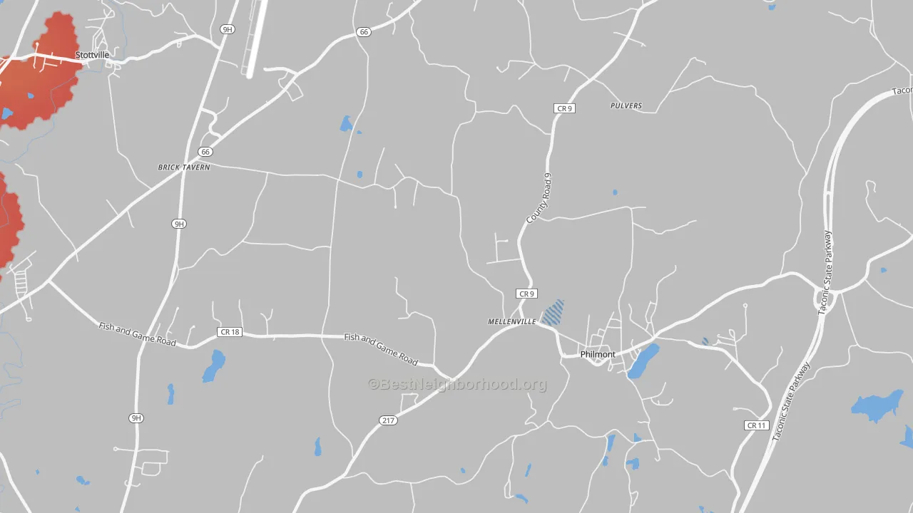 Transit Grade map of Mellenville, NY