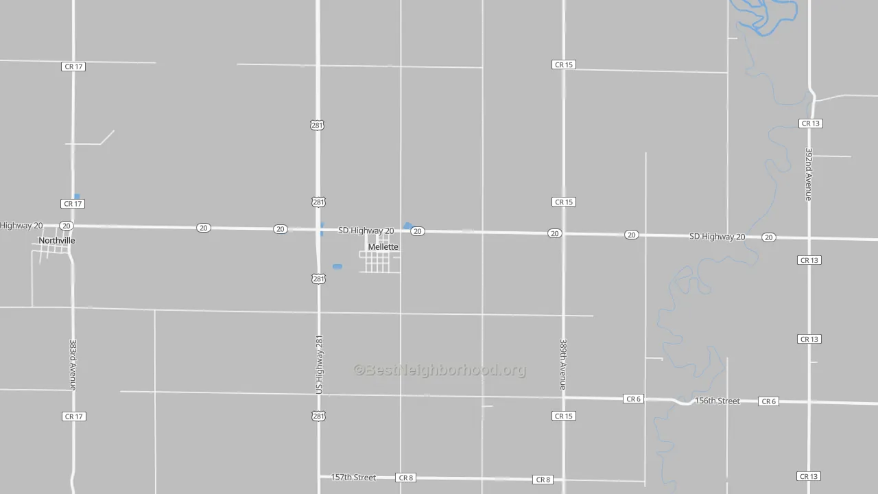 Transit Grade map of Mellette, SD