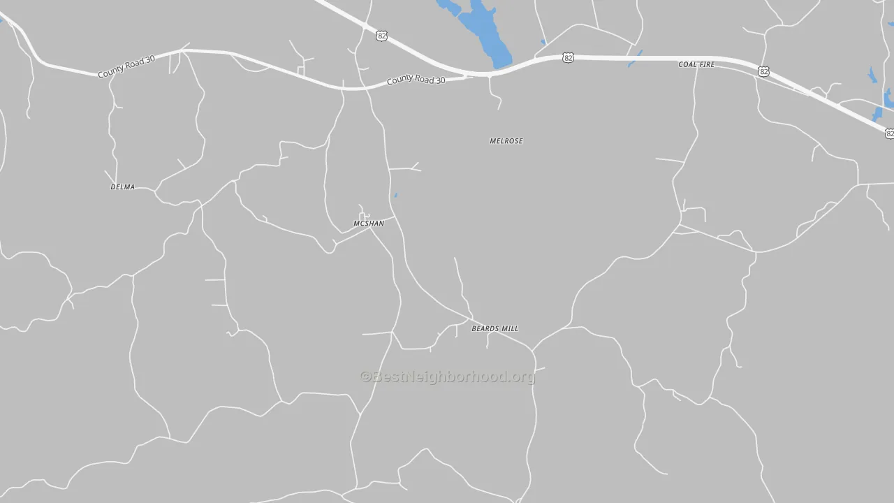 Transit Grade map of Melrose, AL