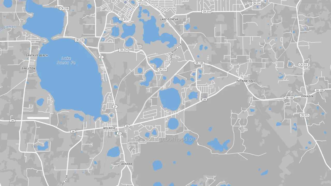 Transit Grade map of Melrose, FL
