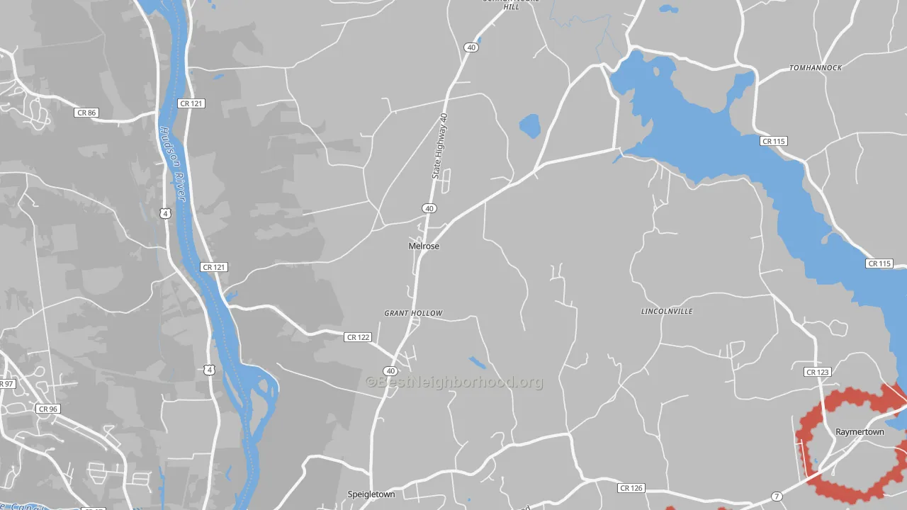 Transit Grade map of Melrose, NY