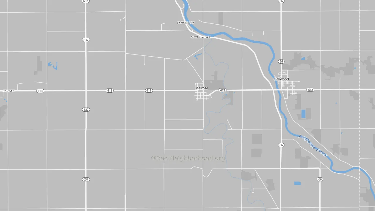 Transit Grade map of Melrose, OH