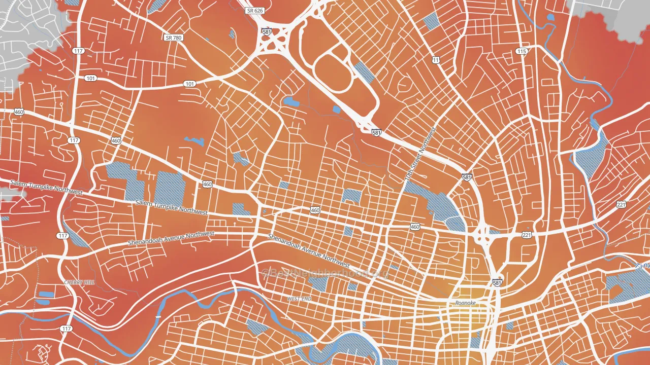 Transit Grade map of Melrose-Rugby, Roanoke, VA