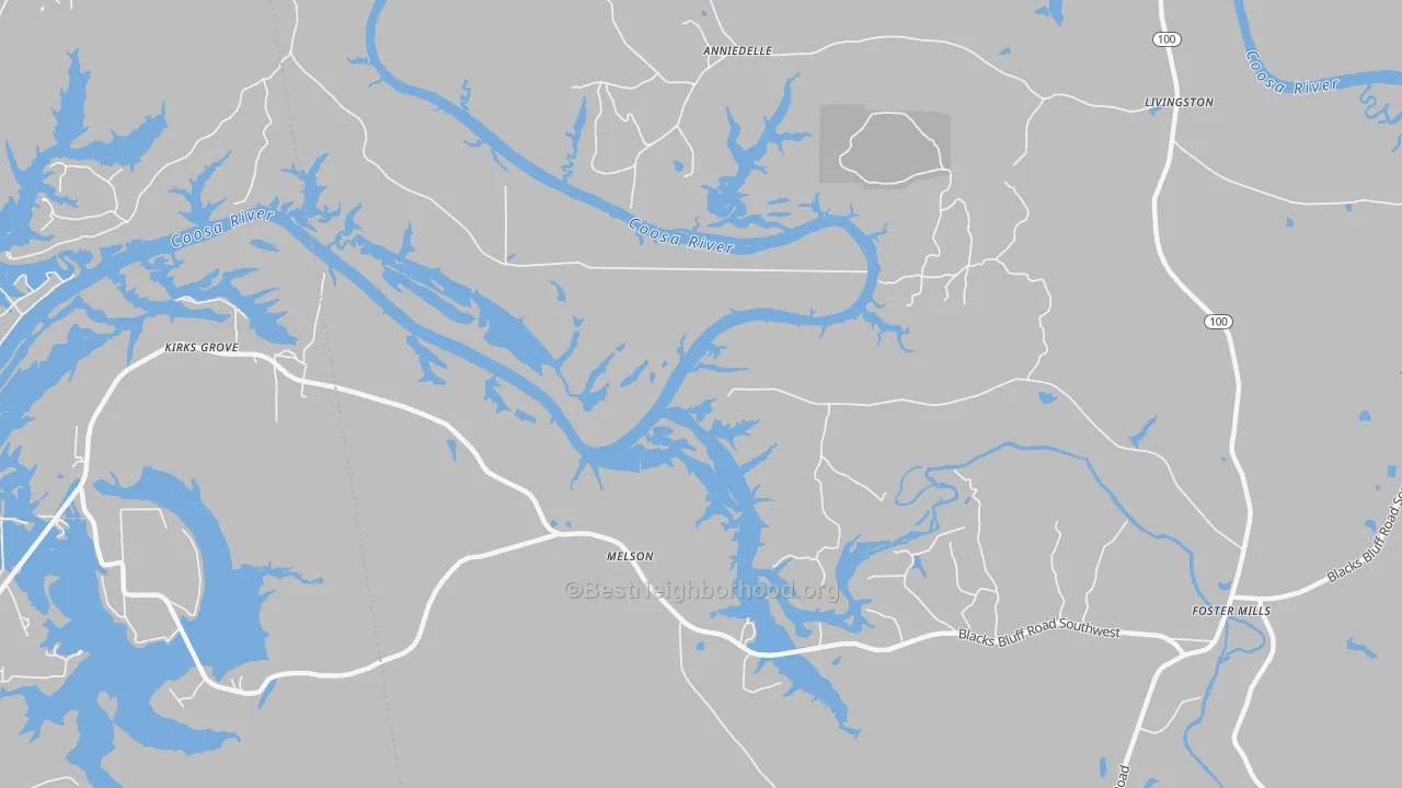 Transit Grade map of Melson, GA