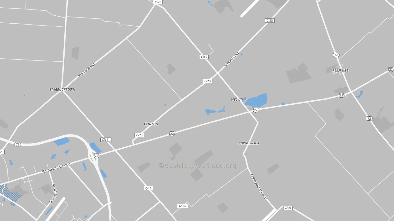 Transit Grade map of Melvin, OH