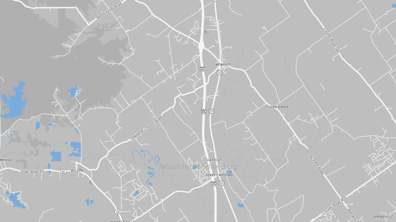 Transit Grade map of Memphis, IN