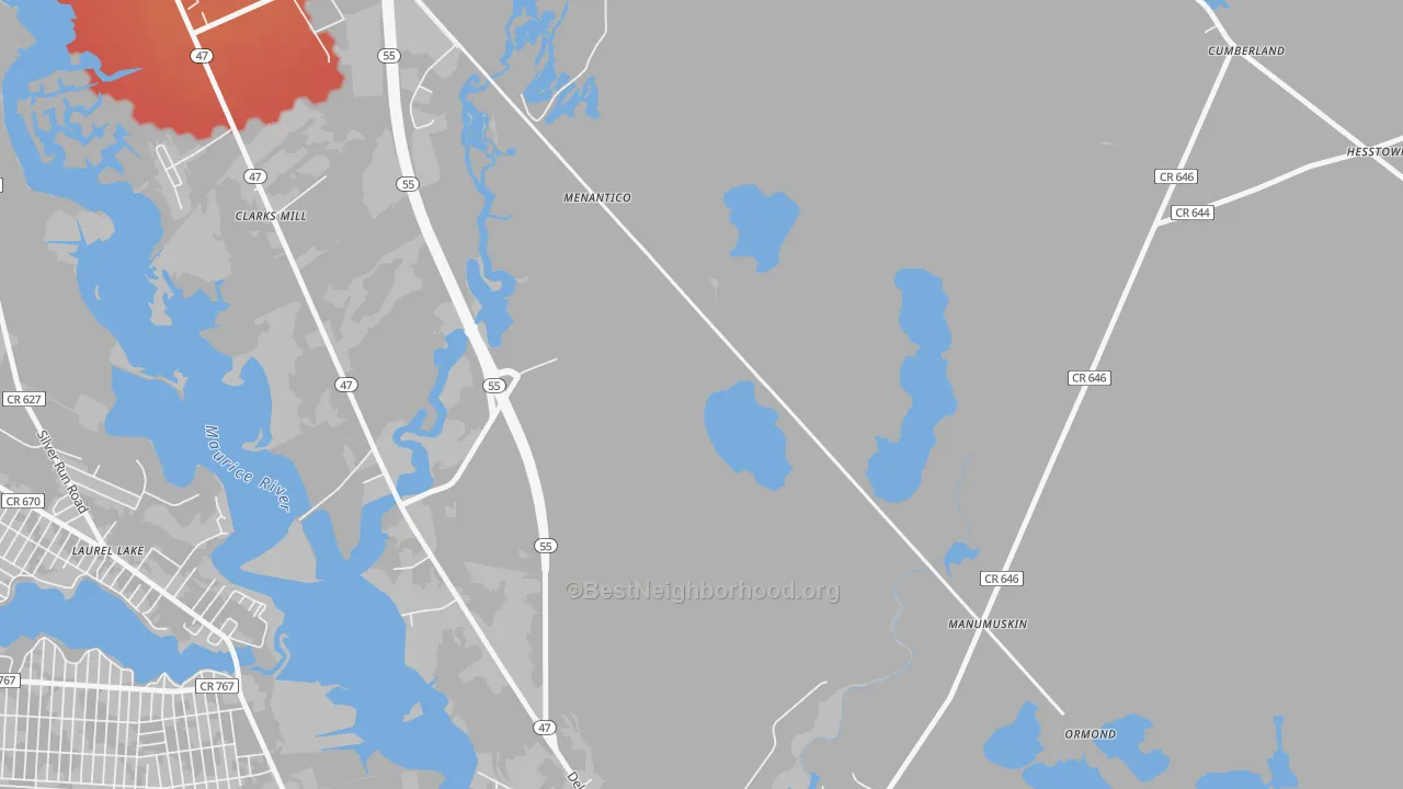 Transit Grade map of Menantico, NJ