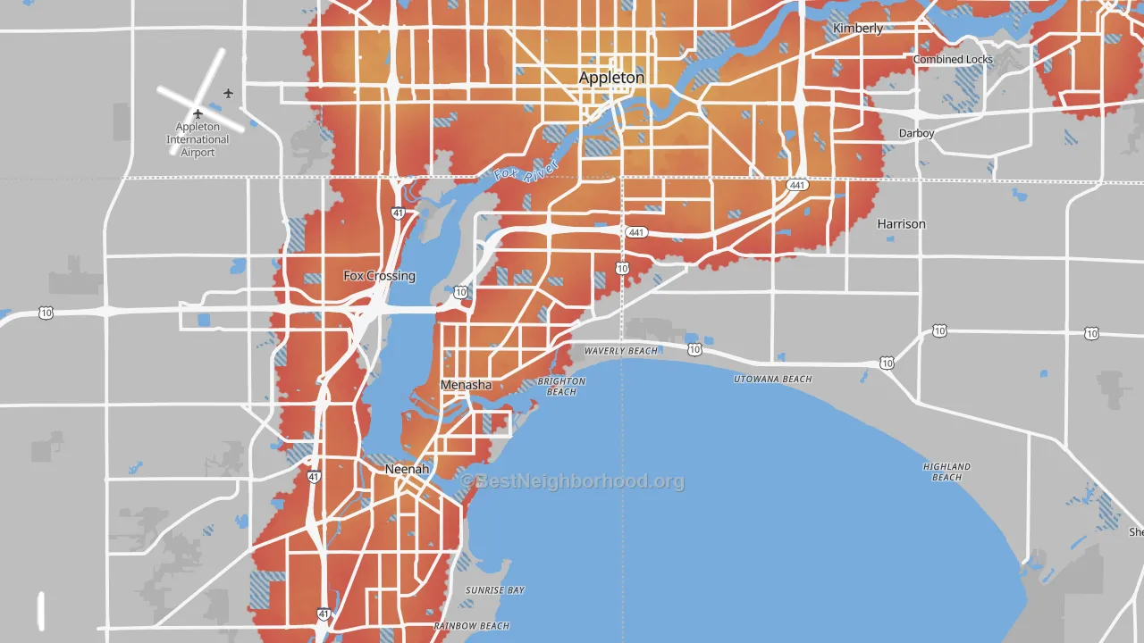 Transit Grade map of Menasha, WI