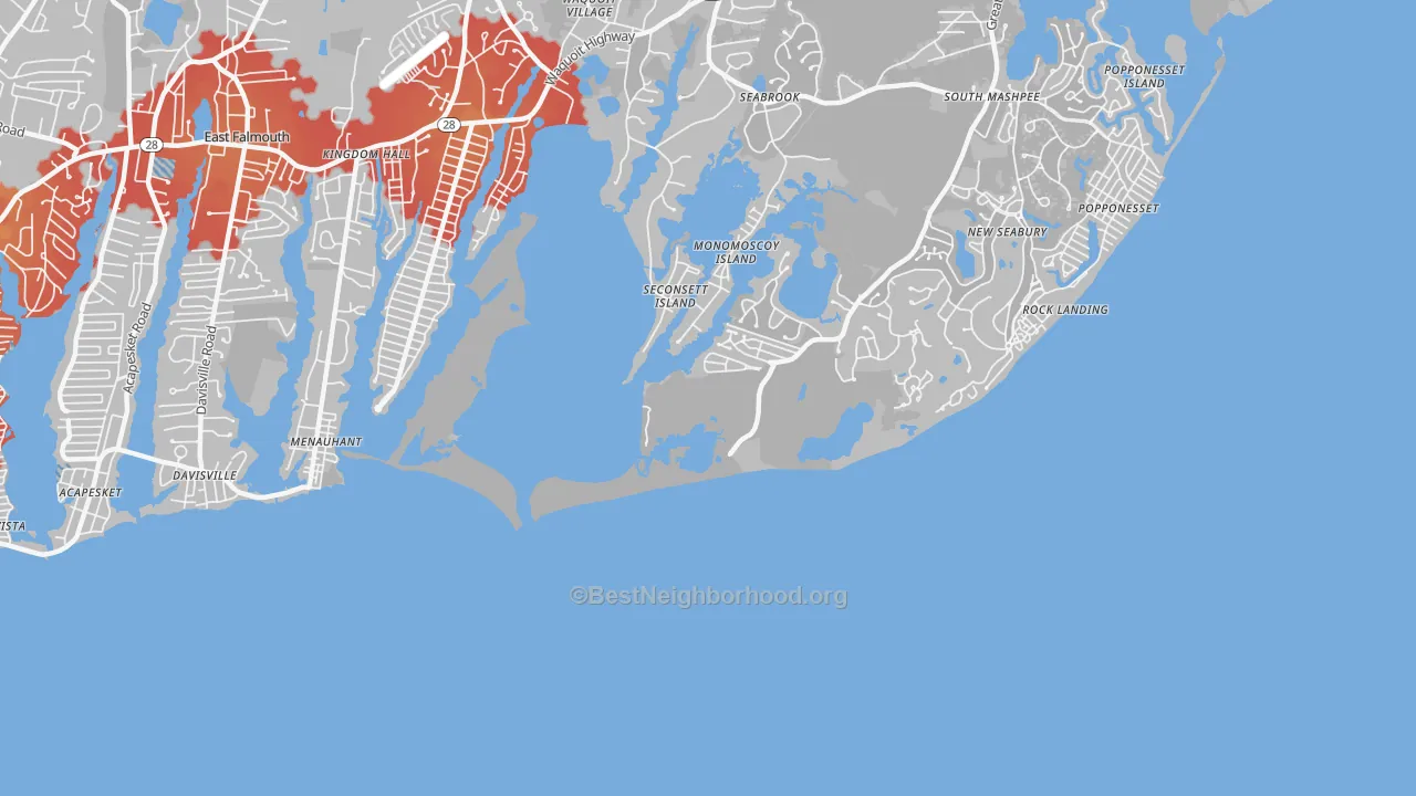 Transit Grade map of Menauhant, MA