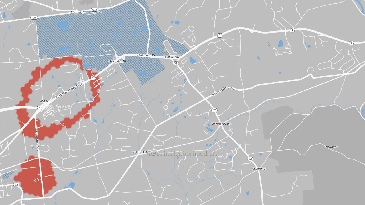 Transit Grade map of Mendenhall, PA