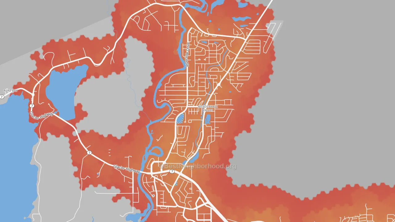 Transit Grade map of Mendenhall Valley, Juneau, AK