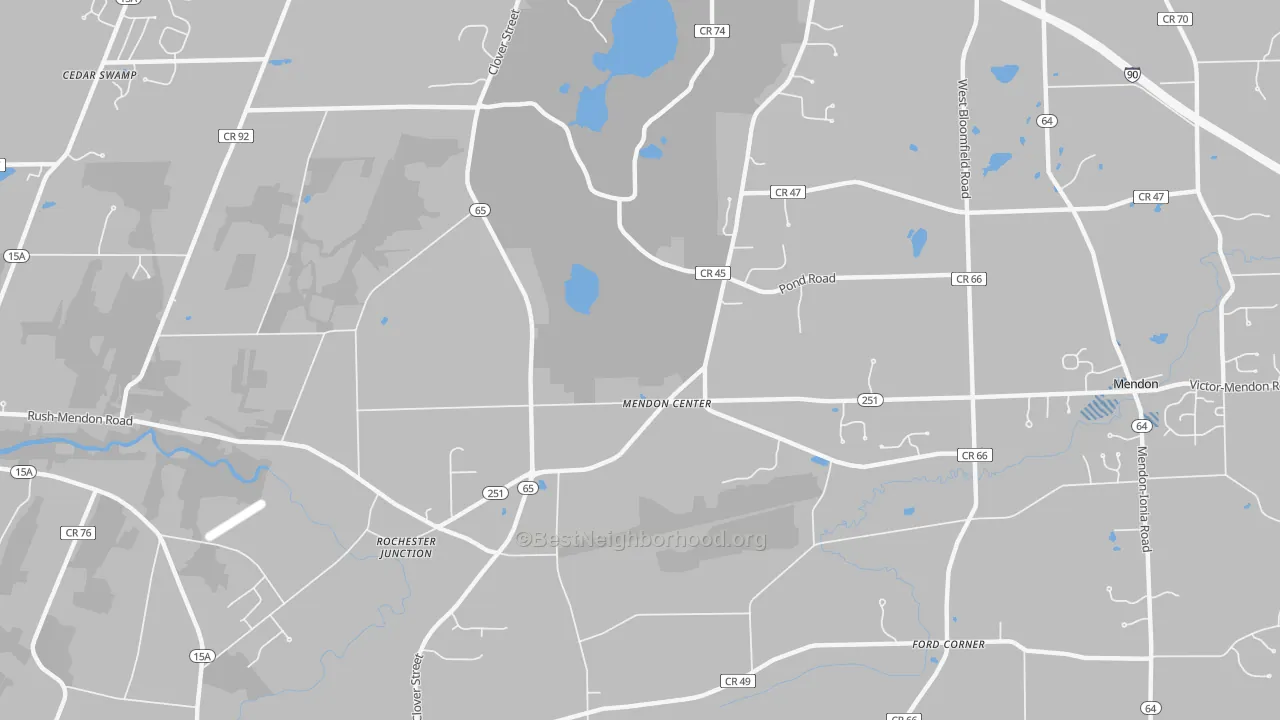Transit Grade map of Mendon Center, NY