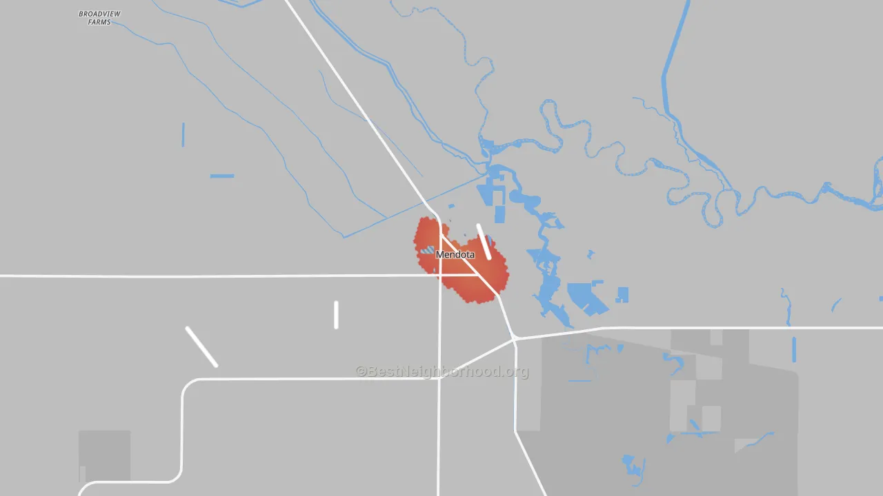 Transit Grade map of Mendota, CA