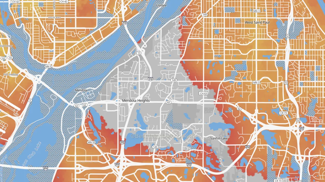 Transit Grade map of Mendota Heights, MN