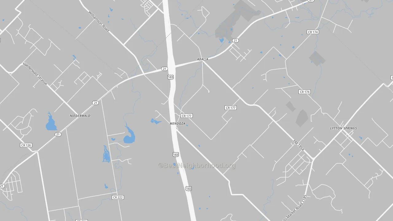 Transit Grade map of Mendoza, TX