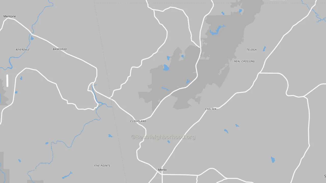 Transit Grade map of Menlo, GA