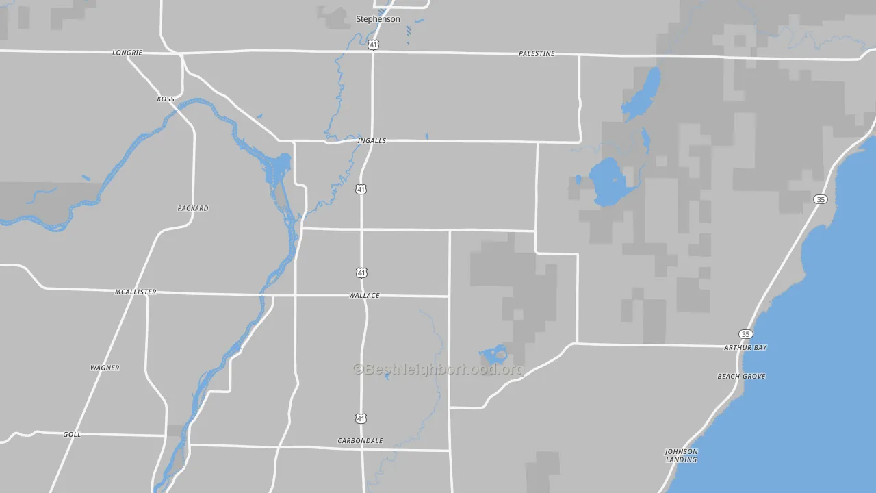 Transit Grade map of Menominee County, MI