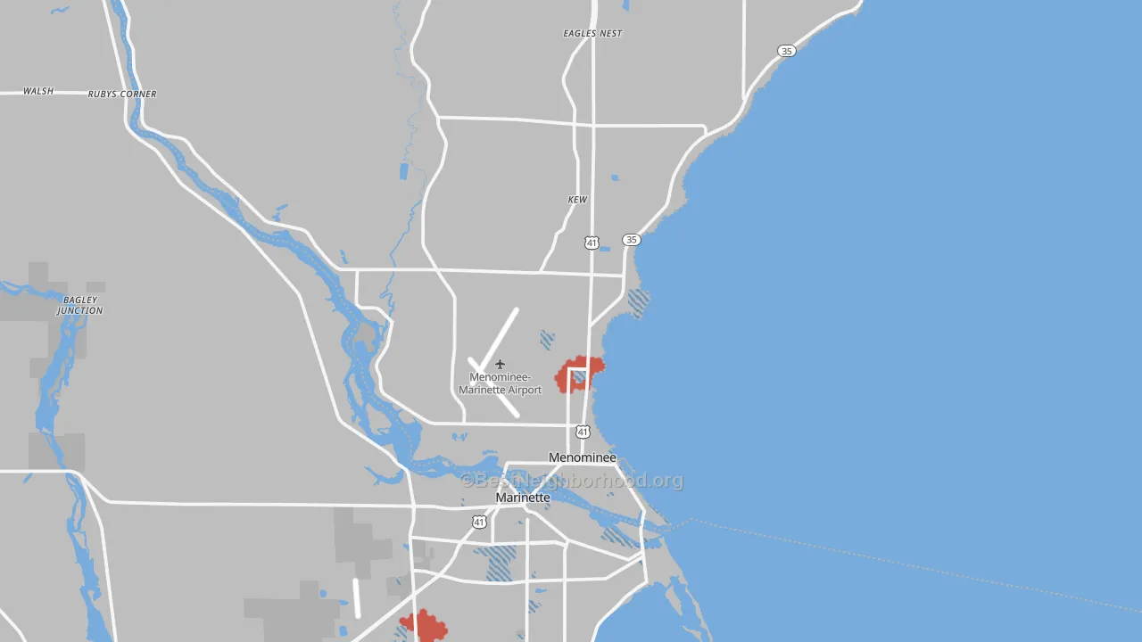 Transit Grade map of Menominee, MI