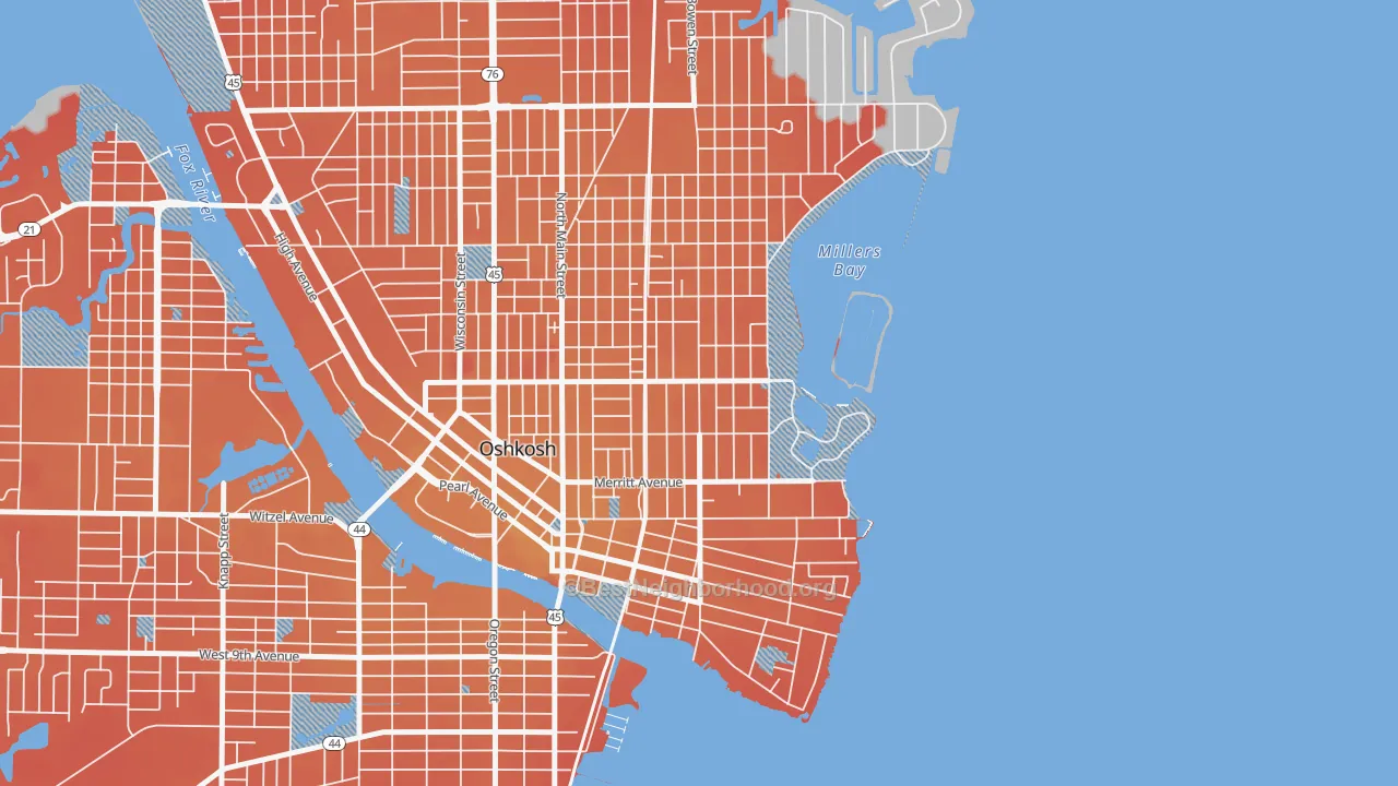 Transit Grade map of Menominee South, Oshkosh, WI