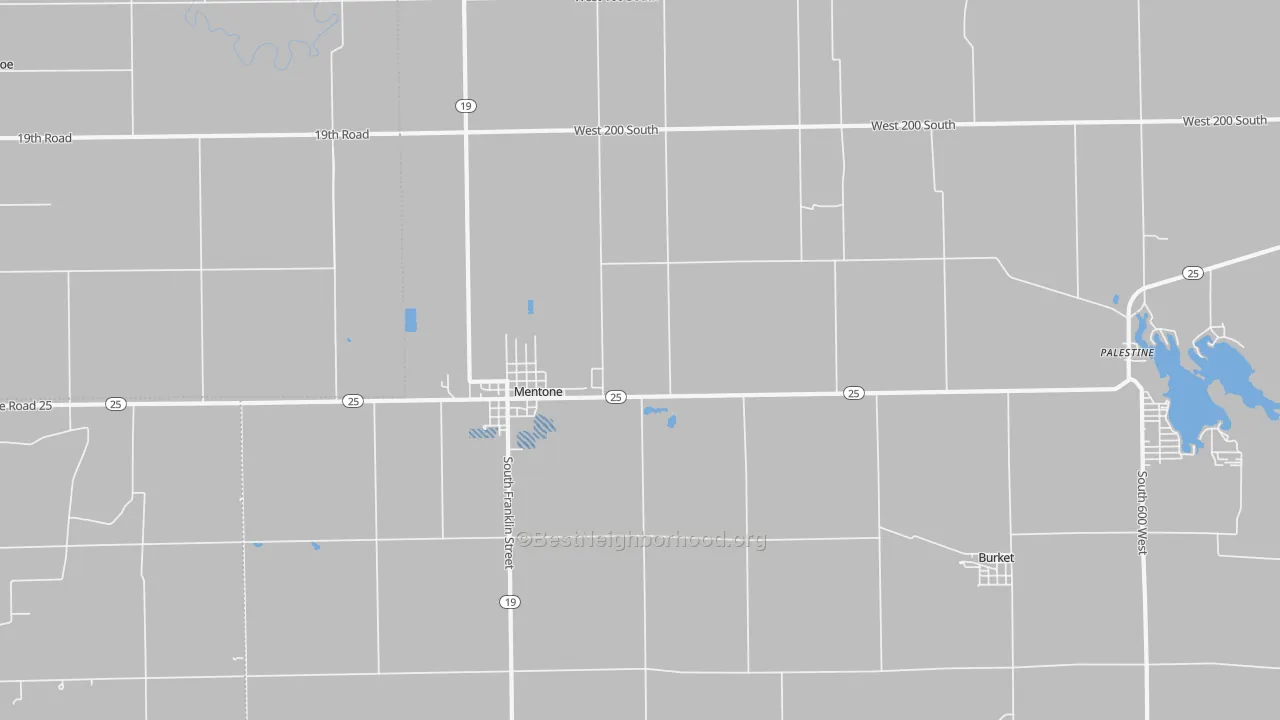 Transit Grade map of Mentone, IN