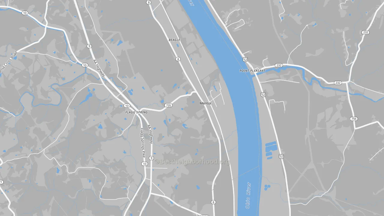 Transit Grade map of Mentor, KY