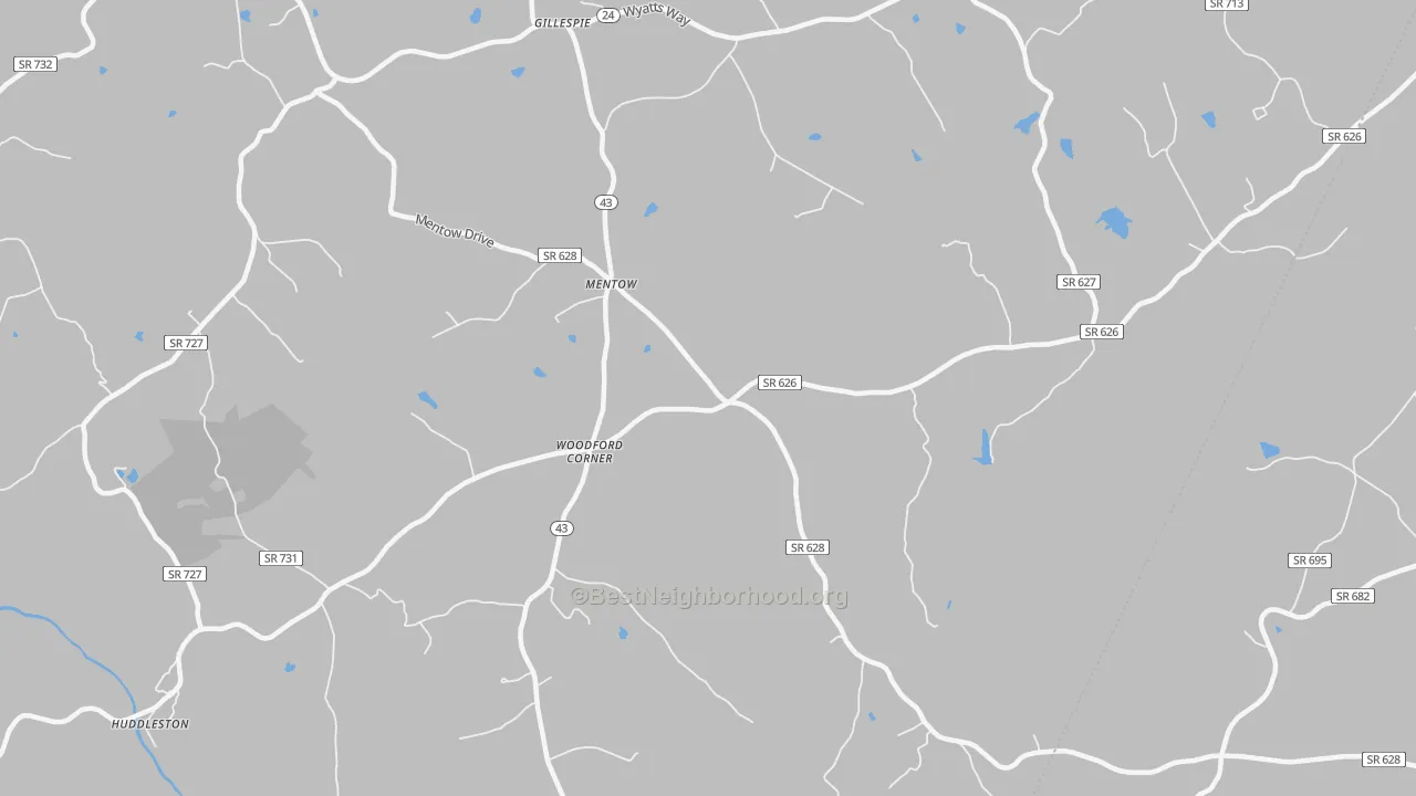 Transit Grade map of Mentow, VA