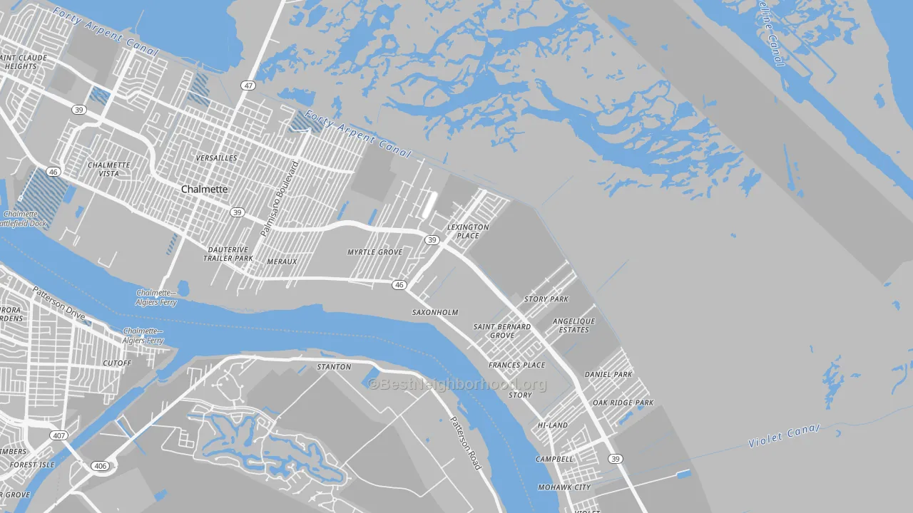 Transit Grade map of Meraux, LA