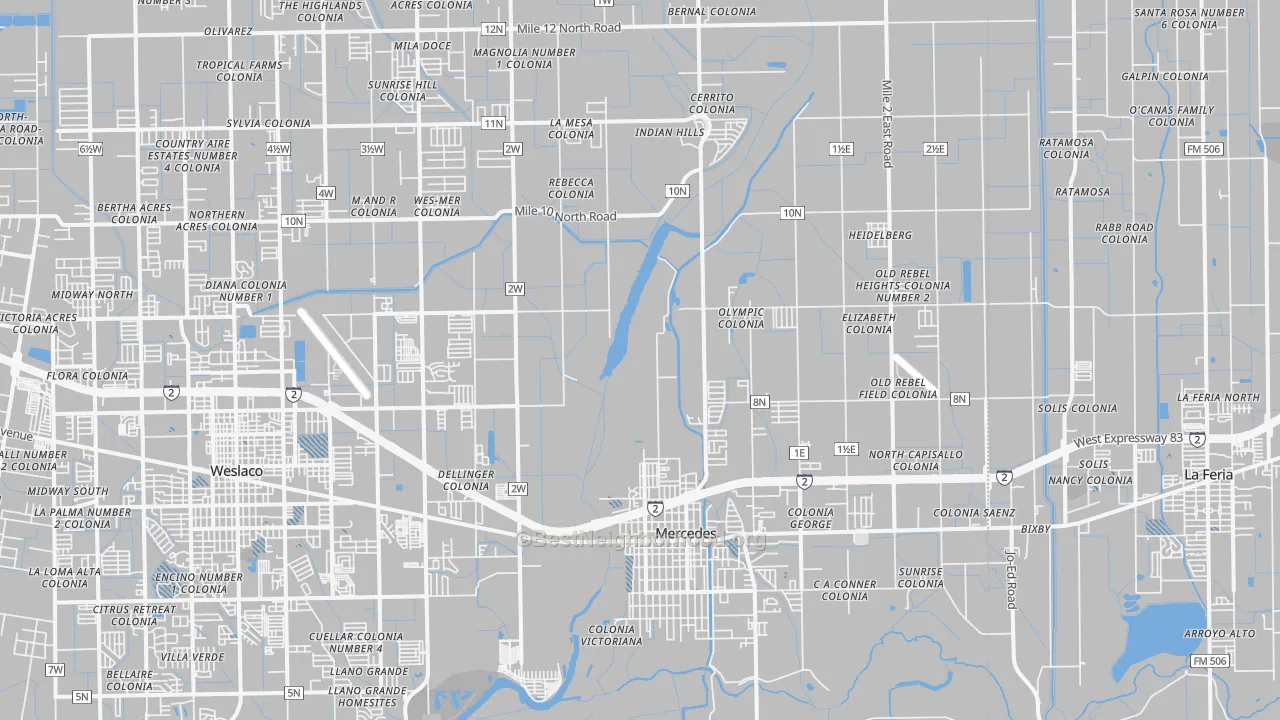 Transit Grade map of Mercedes, TX