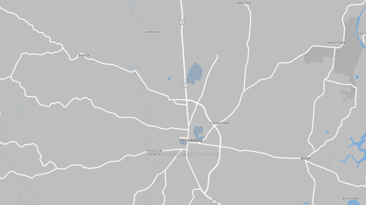 Transit Grade map of Mercer County, KY