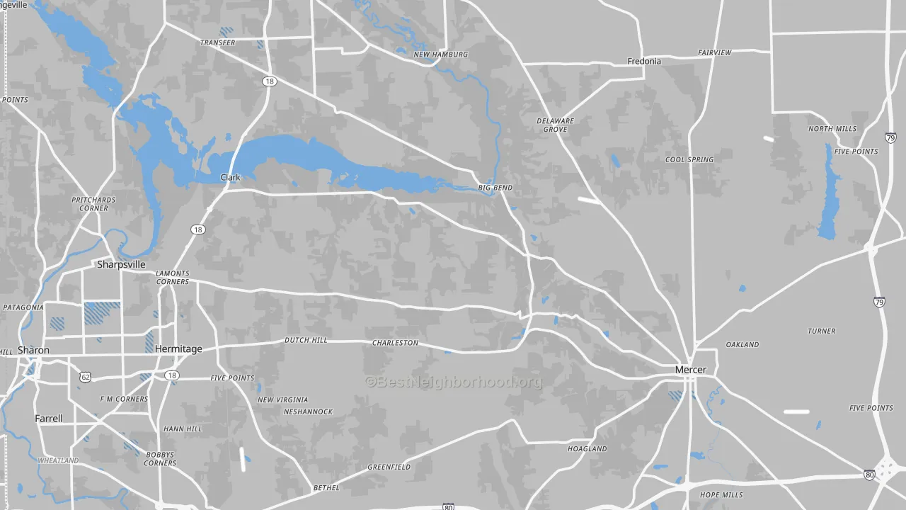 Transit Grade map of Mercer County, PA