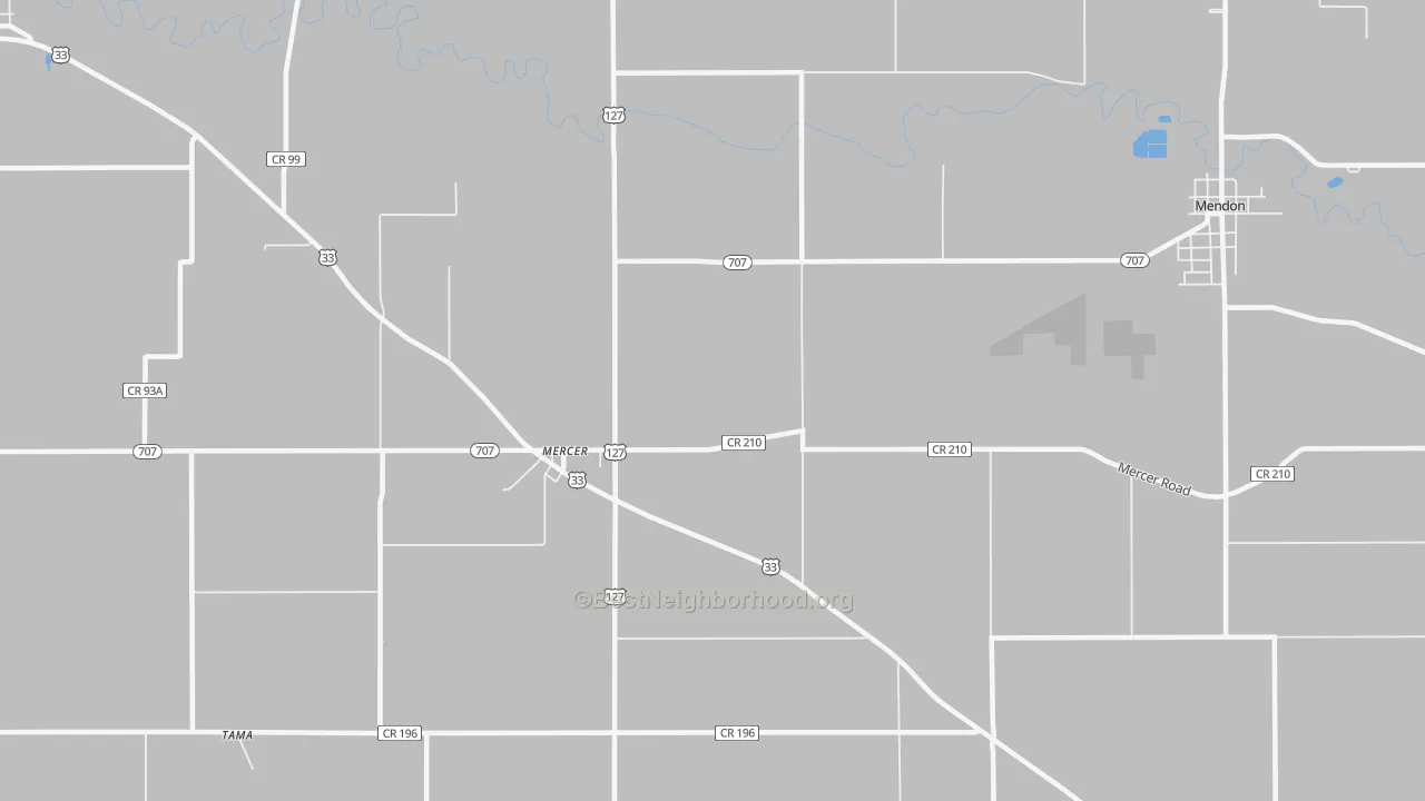 Transit Grade map of Mercer, OH
