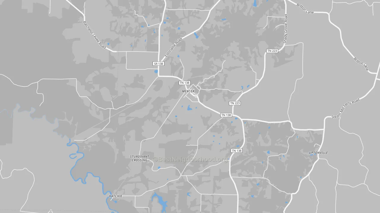 Transit Grade map of Mercer, TN