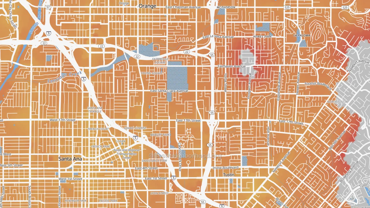Transit Grade map of Meredith Parkwood, Santa Ana, CA