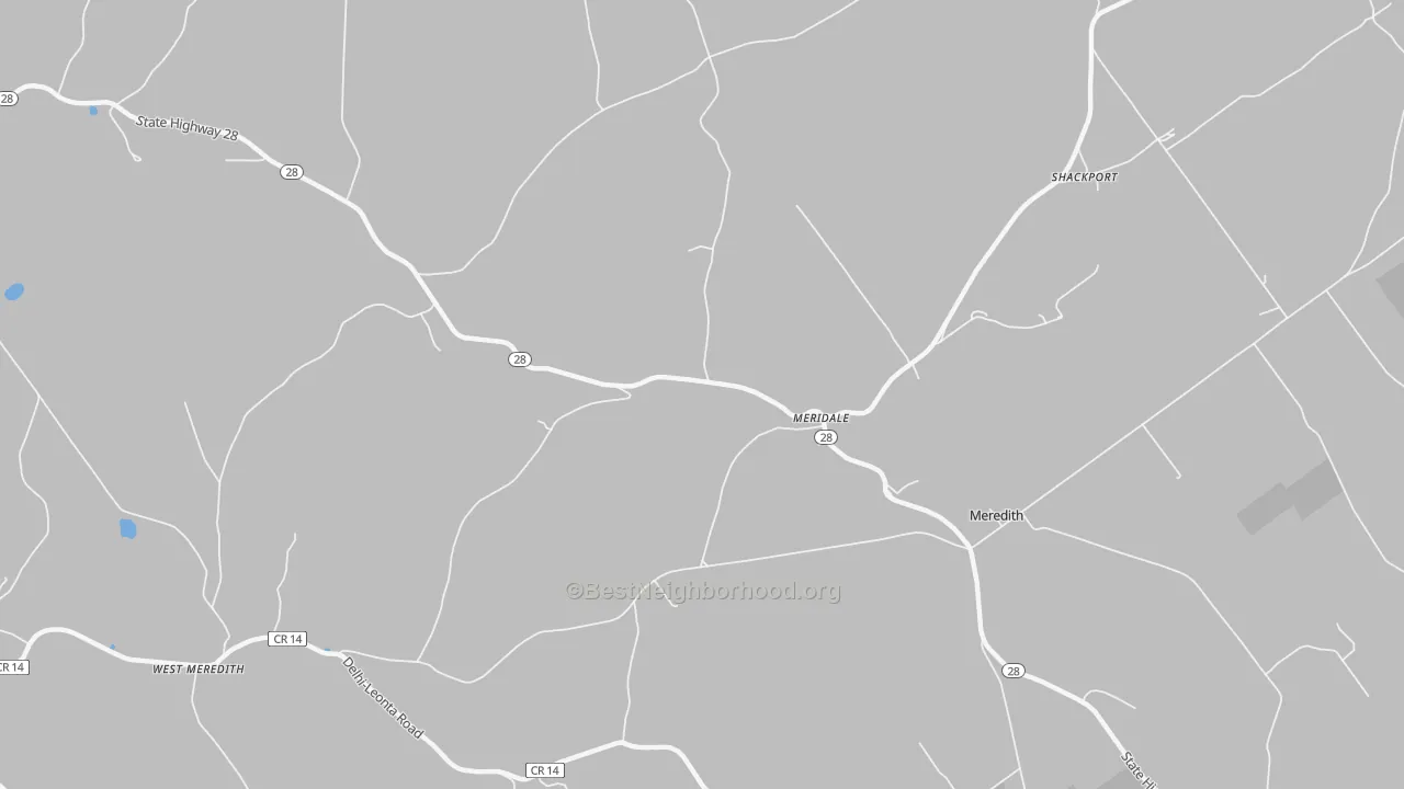 Transit Grade map of Meridale, NY