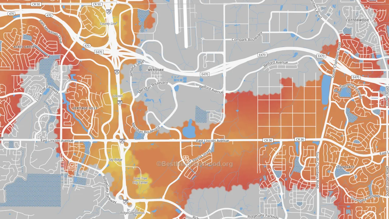 Transit Grade map of Meridian, CO