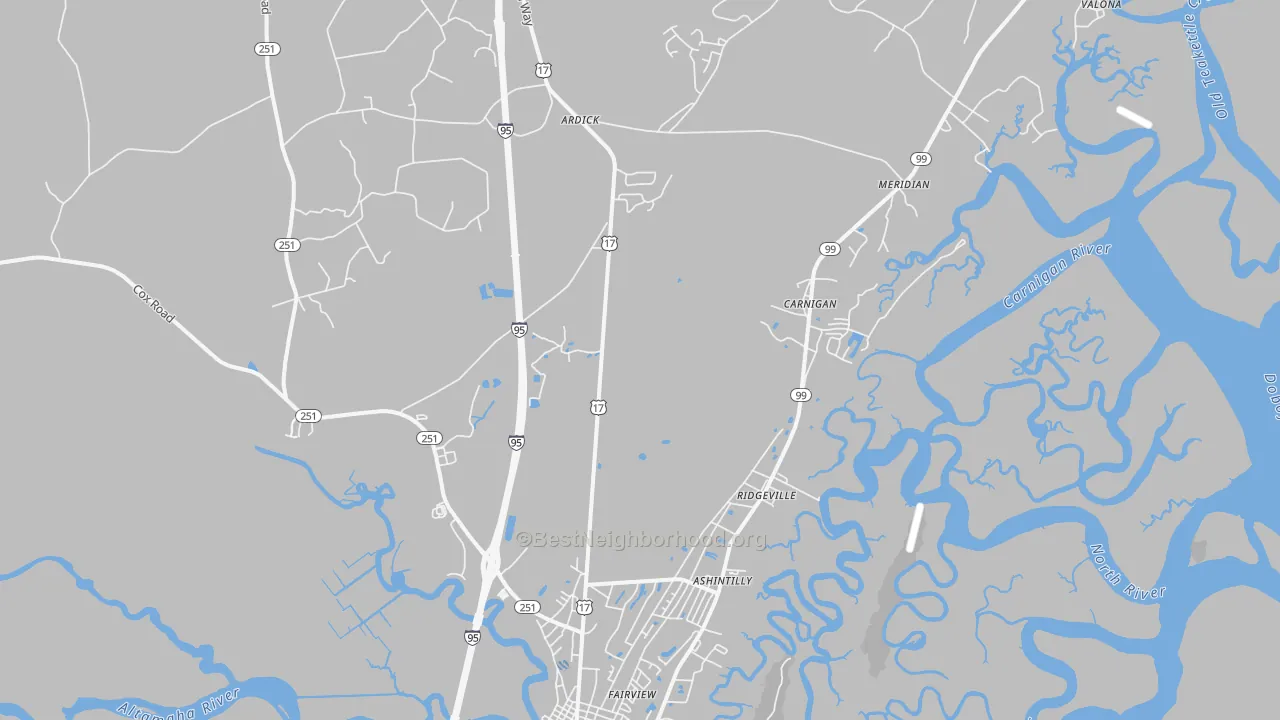 Transit Grade map of Meridian, GA