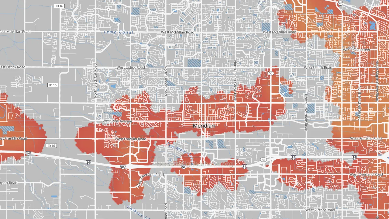Transit Grade map of Meridian, ID