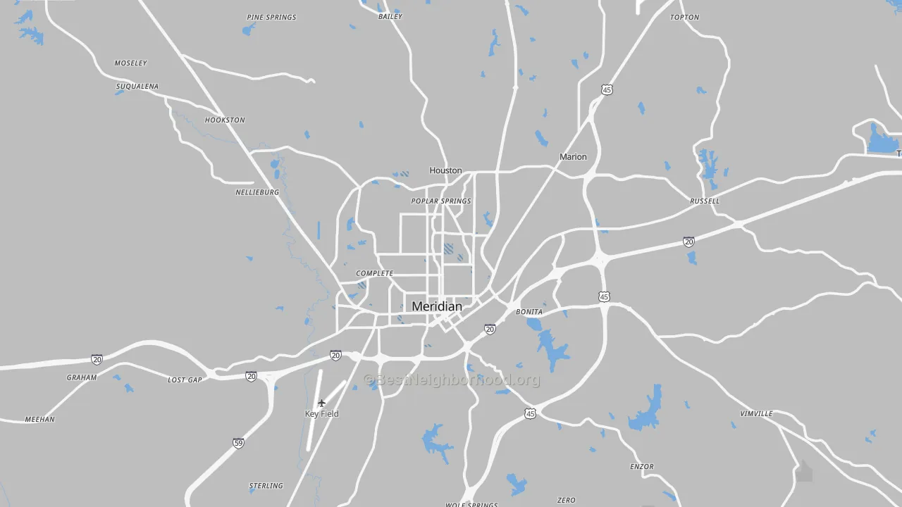 Transit Grade map of Meridian, MS