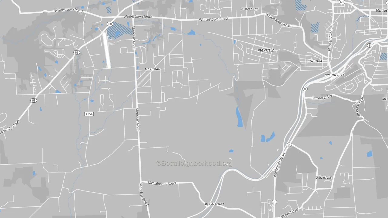 Transit Grade map of Meridian, PA