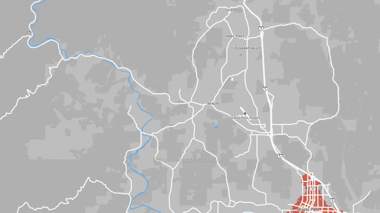 Transit Grade map of Merlin, OR