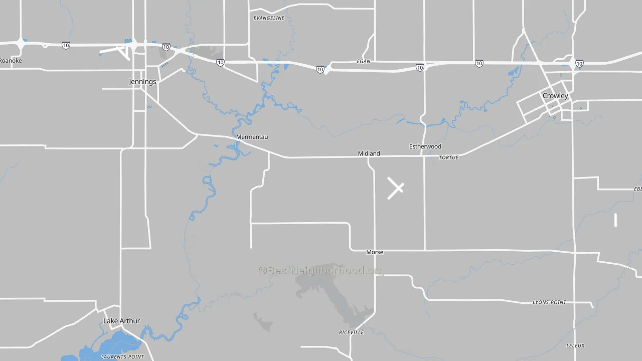 Transit Grade map of Mermentau, LA