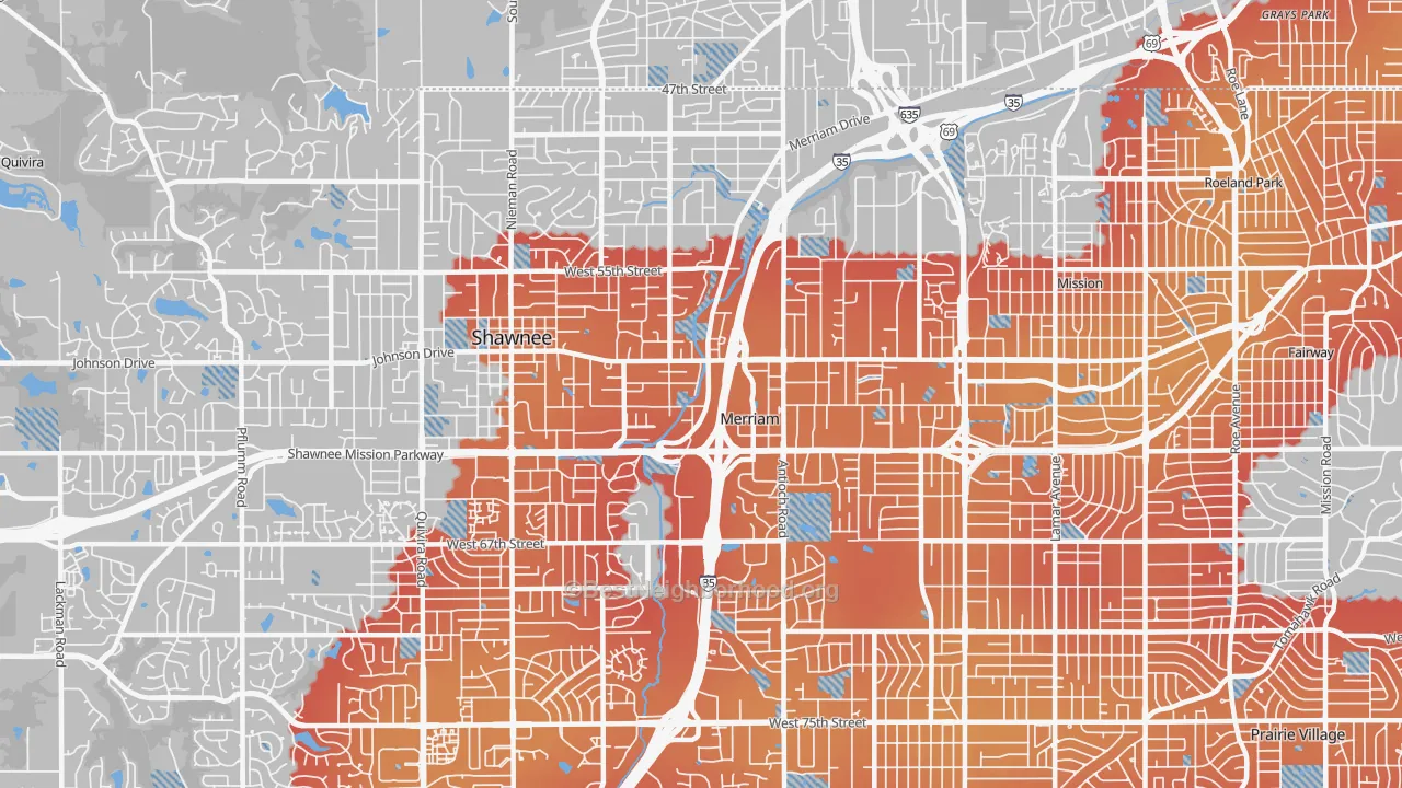 Transit Grade map of Merriam, KS