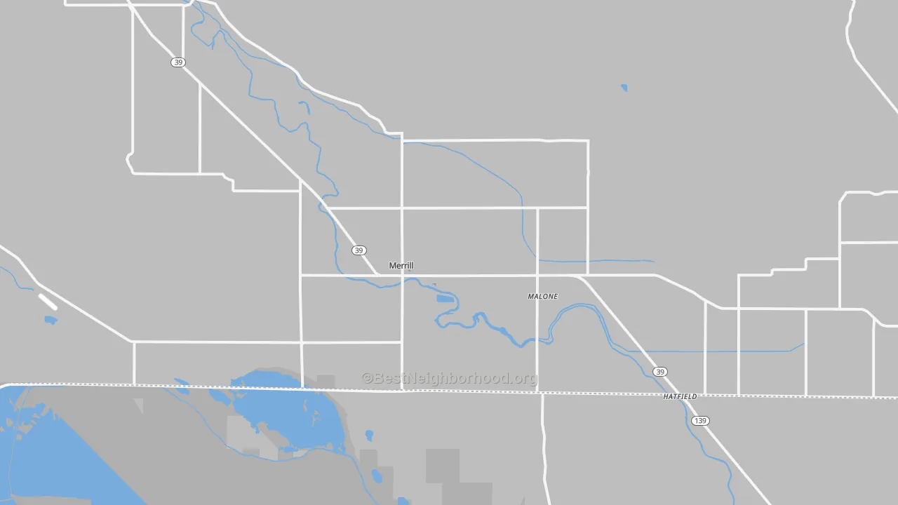 Transit Grade map of Merrill, OR