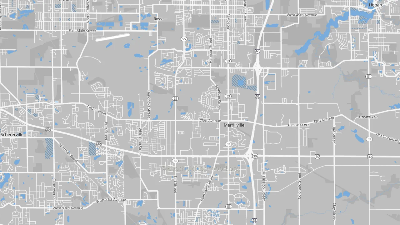 Transit Grade map of Merrillville, IN