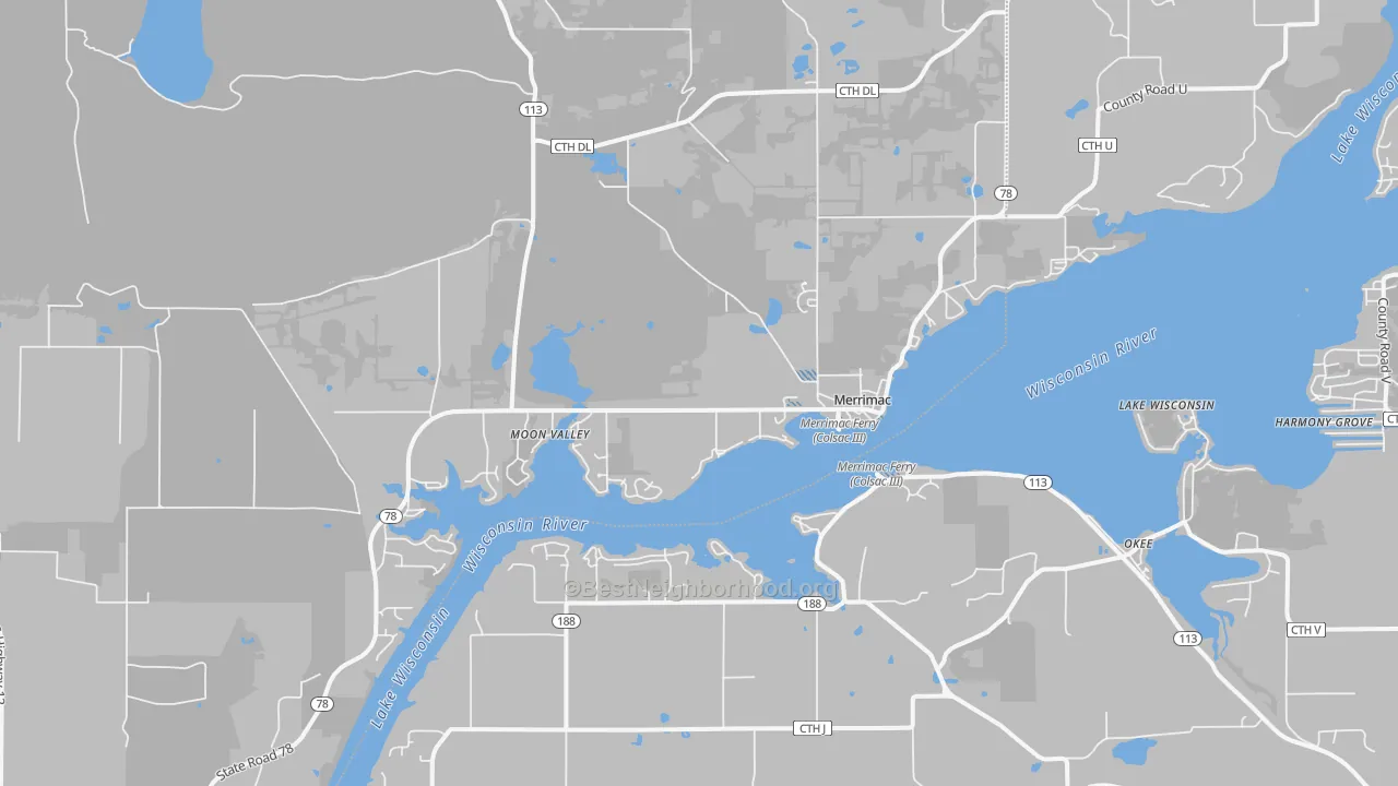 Transit Grade map of Merrimac, WI