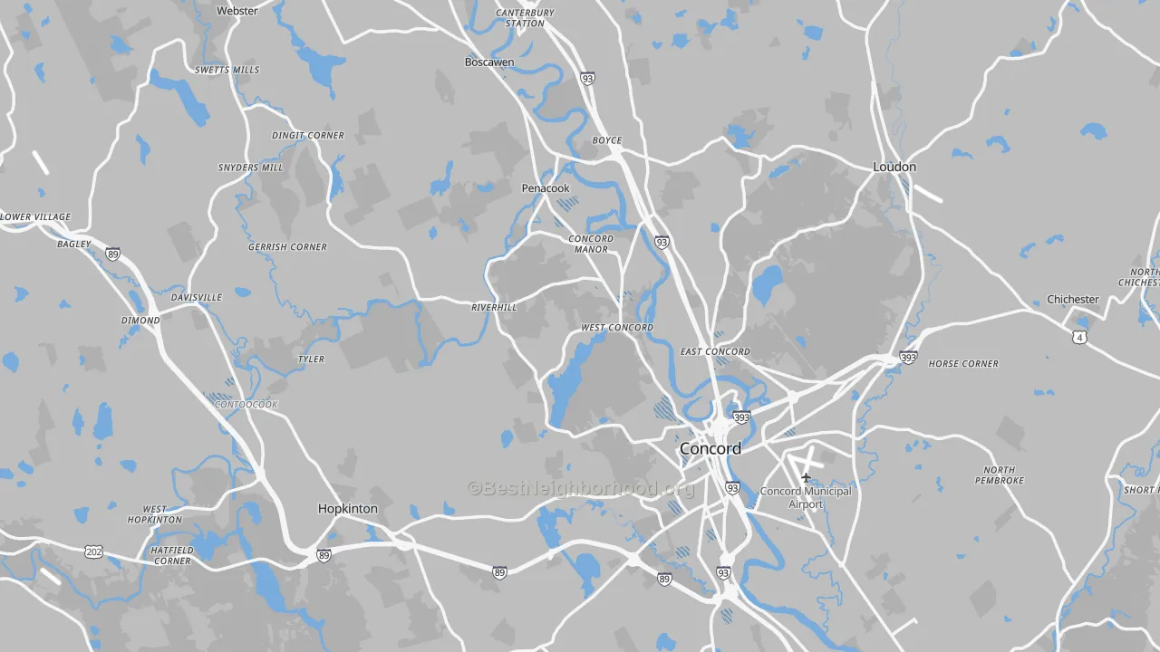 Transit Grade map of Merrimack County, NH