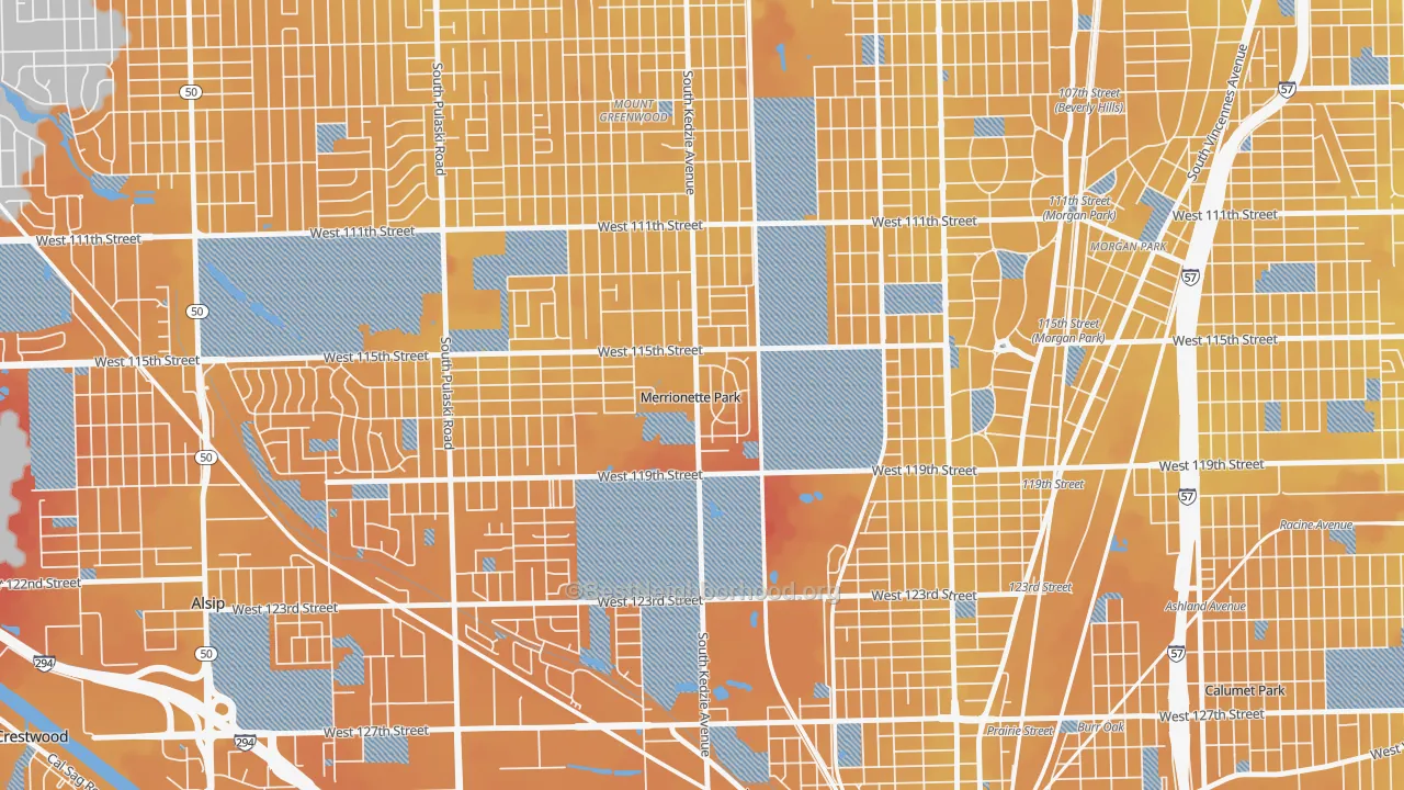 Transit Grade map of Merrionette Park, IL